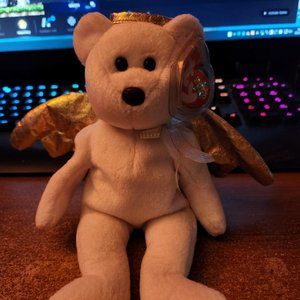 New Mint !! TY Beanie Baby 2000 "Halo II" Angel NWT and Errors Rare and Vintage